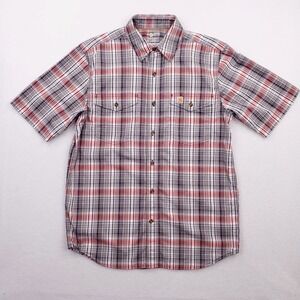 Carhartt Shirt Mens Medium Black Red Plaid Force Relaxed Fit Work Outdoor